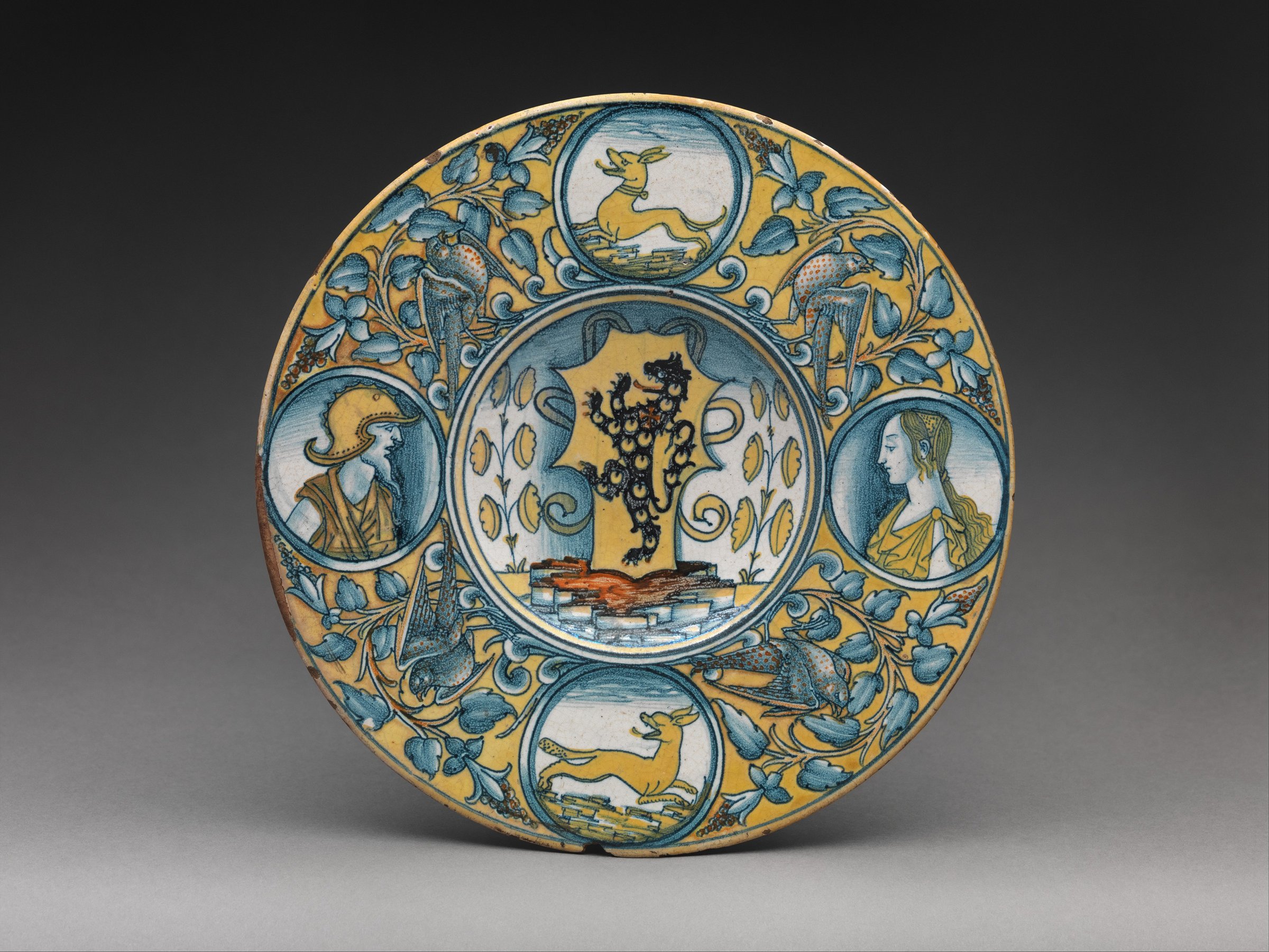Plate with arms of the Tosinghi family by Artist Unknown - The Mercat Cross, Aberdeen