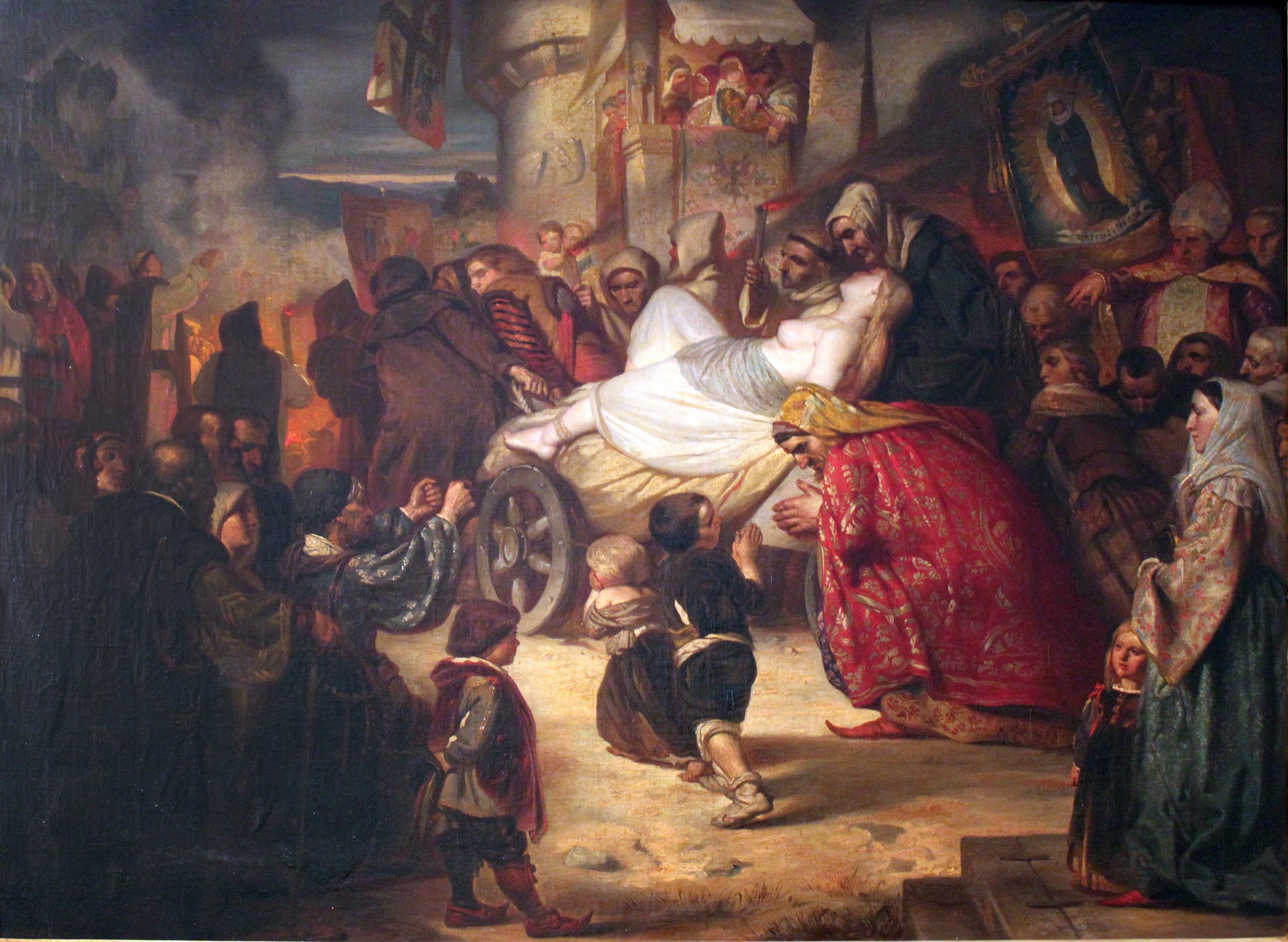 Young witch is led to the stake by Anselm Feuerbach