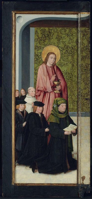Franco van Langhel and His Sons with Saint John the Evangelist (outer face); Pieter van Os with Saint Peter (inner face)