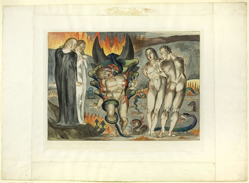 The Circle of the Thieves; Agnolo Brunelleschi Attacked by a Six-Footed Serpent. Inferno, canto XXV