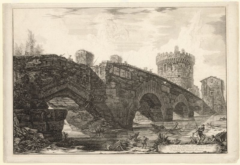 View of Ponte Lugano on the Anio, from Views of Rome