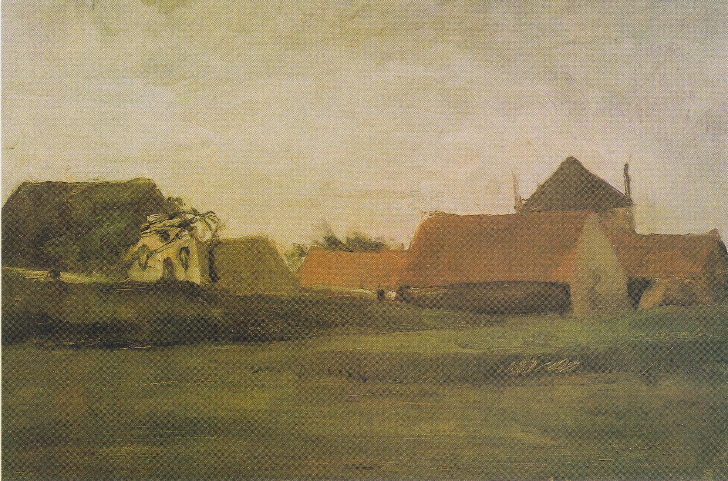 Farmhouses in Loosduinen near The Hague at Twilight — 1883