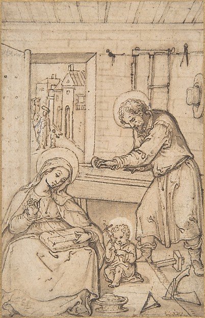 The Childhood of Christ, in the carpenter's shop by Hans Bol