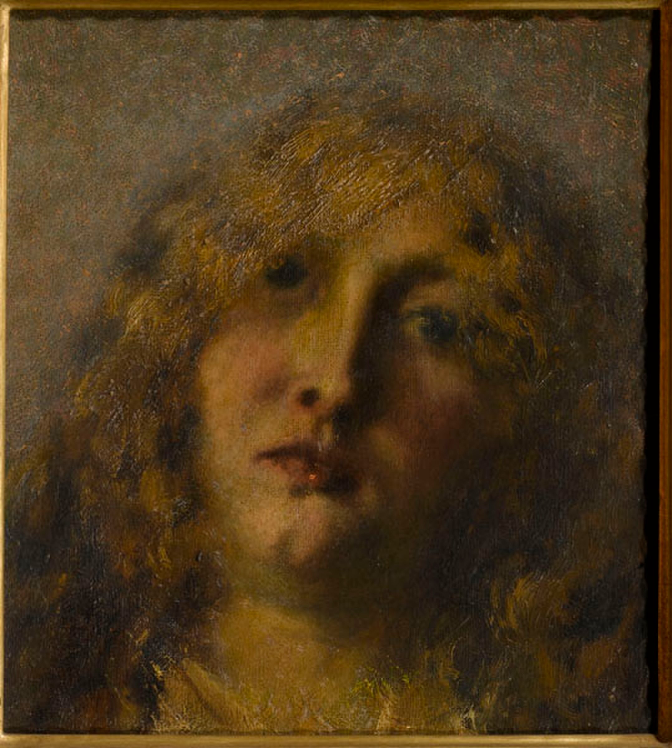 Young blonde woman (Portrait of wife Bice) by Giovanni Segantini
