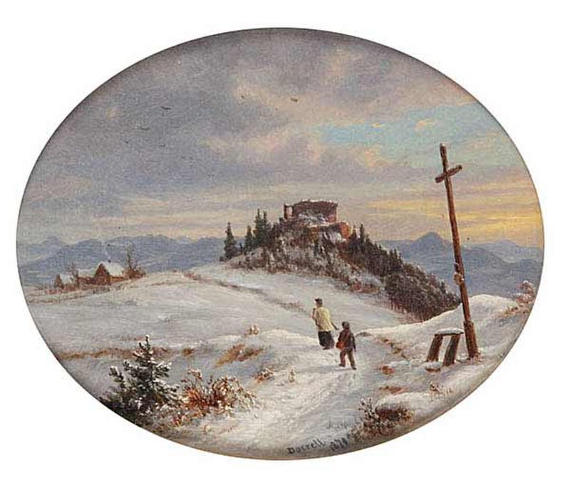 A Winter Landscape with the Ruined Blansko Castle, near Ústí nad Labem