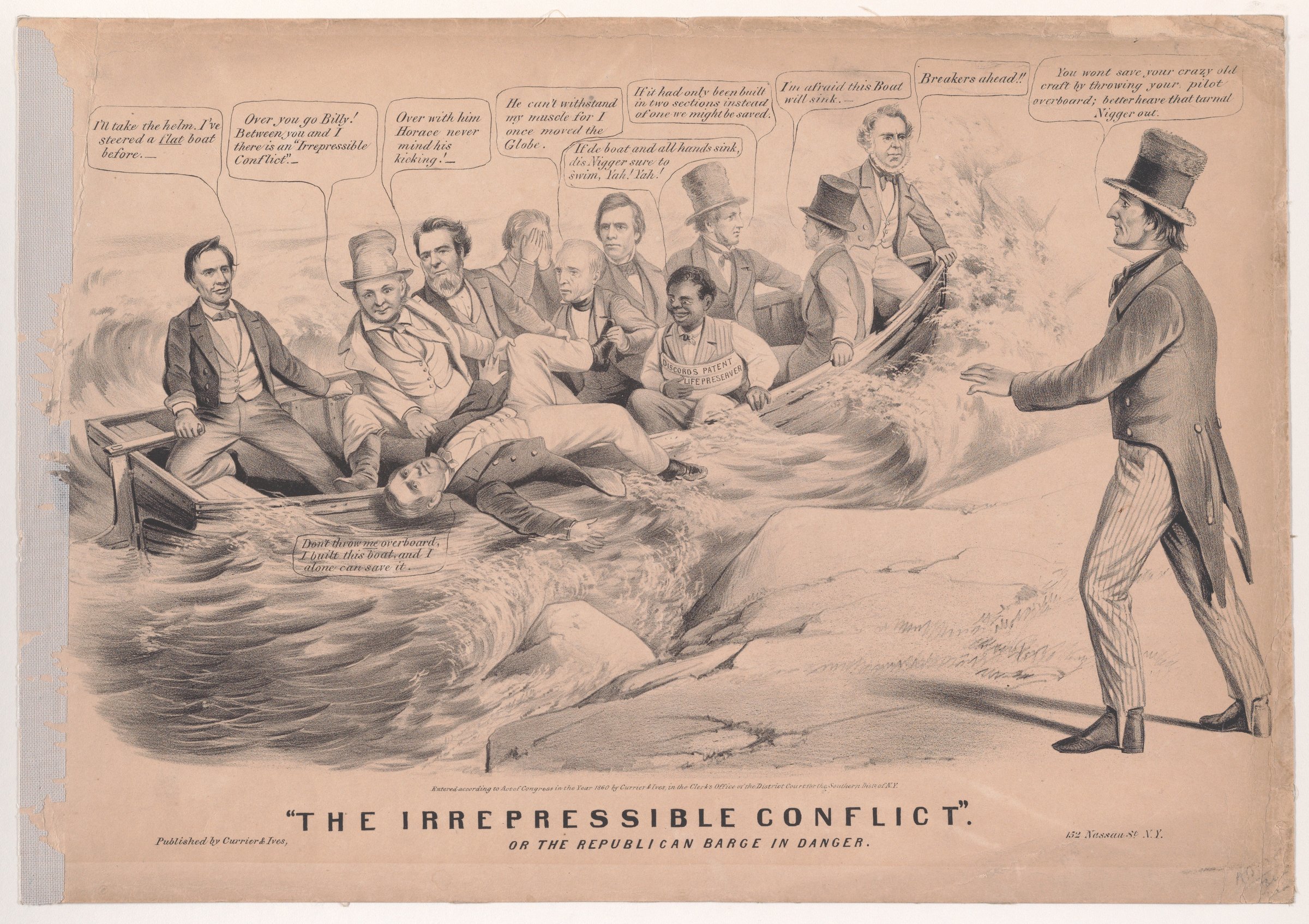 "The Irrepressible Conflict," or the Republican Barque in Danger by Louis Maurer