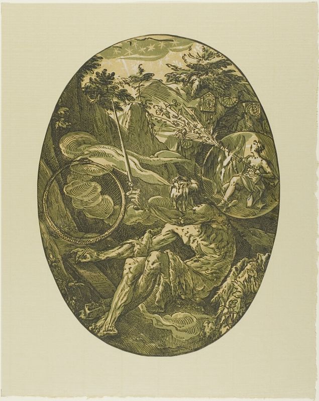 Demogorgon in the Cave of Eternity, plate one from Demogorgon and the Deities