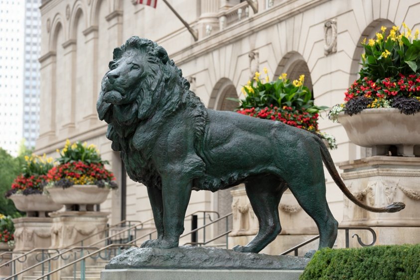 Lion (One of a Pair, South Pedestal) by Okada Saburosuke