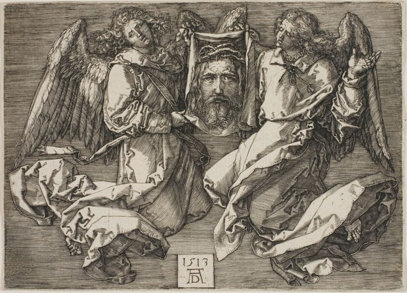 Sudarium Displayed by Two Angels