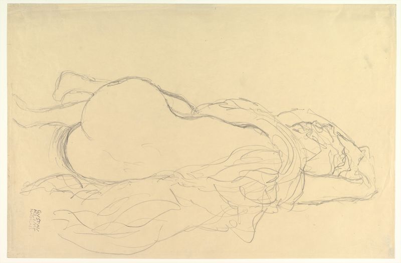 Reclining Nude with Drapery, Back View