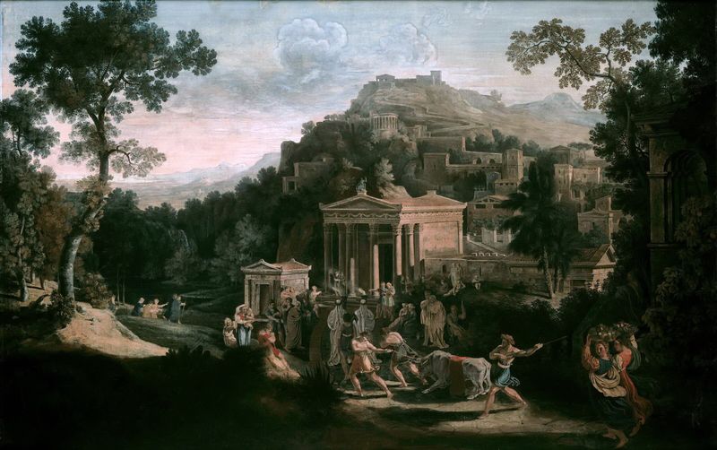 Ancient city at the foot of a mountain