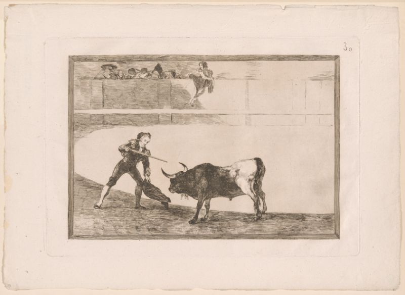 Pedro Romero killing the halted bull, plate 30 from The Art of Bullfighting