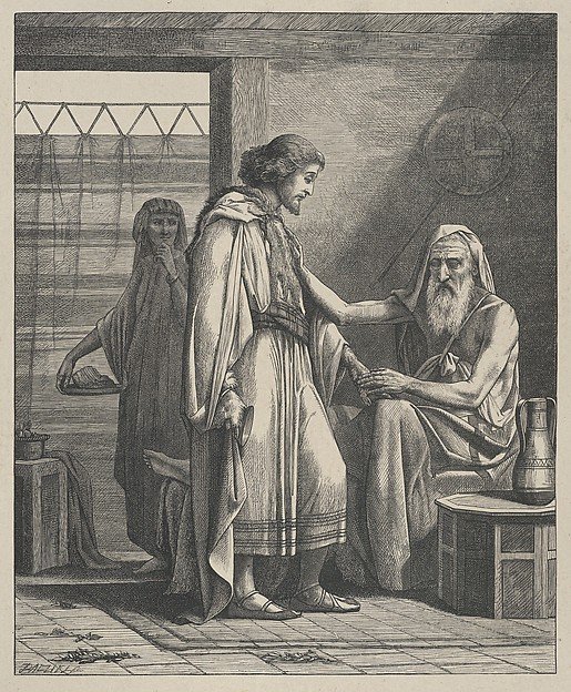 Isaac Blessing Jacob, from "Dalziels' Bible Gallery" by Edward Armitage