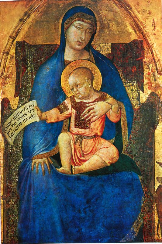 Madonna and Child Enthroned (fragment of an altarpiece)