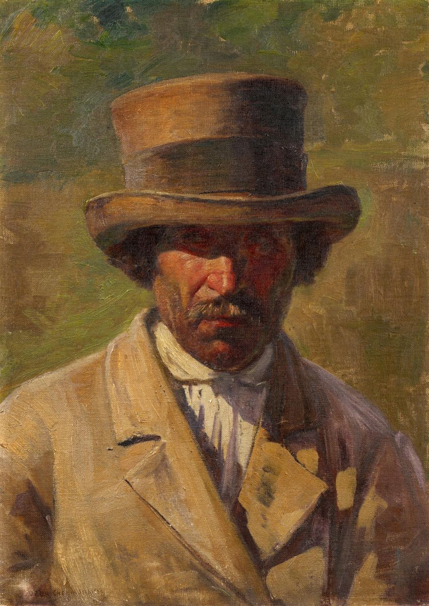 Portrait of a Man in a Hat by Józef Chełmoński