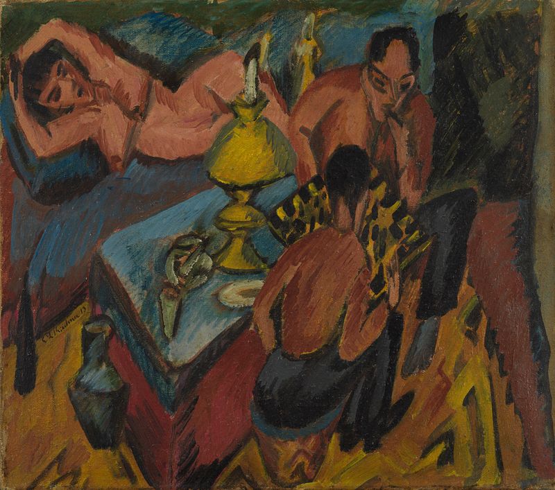 Erich Heckel and Otto Mueller Playing Chess