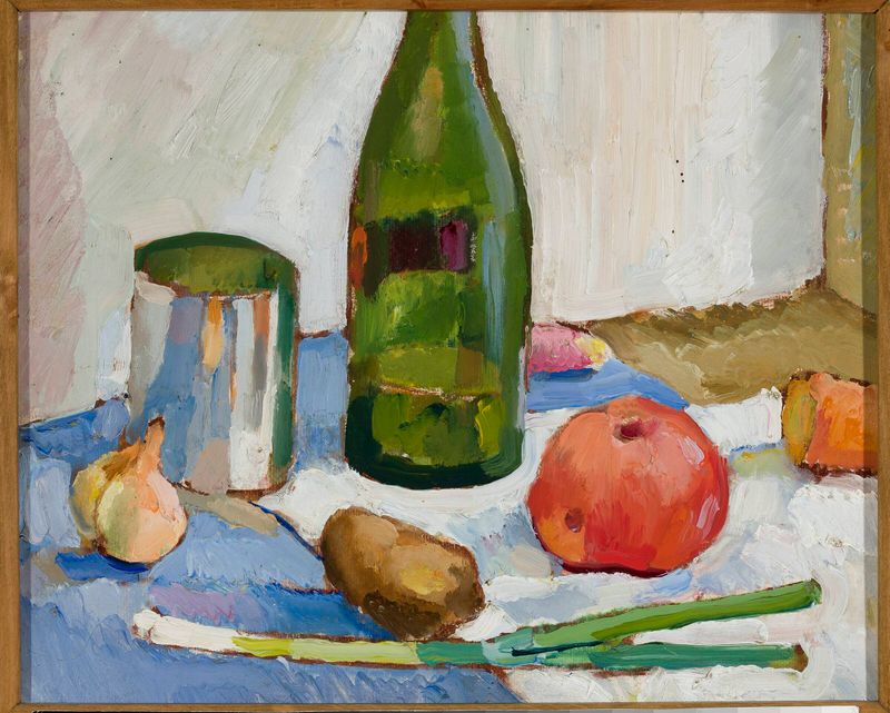 Still life with a green bottle