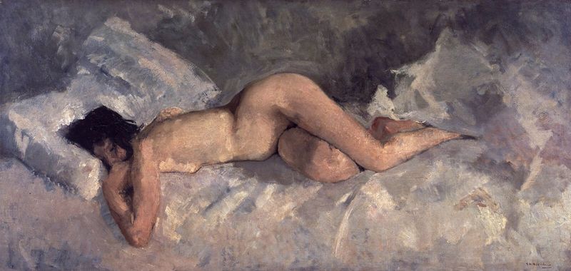 Lying nude