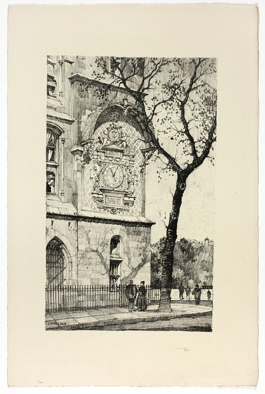 L'Horlage, from Vingt Lithographies du Vieux Paris