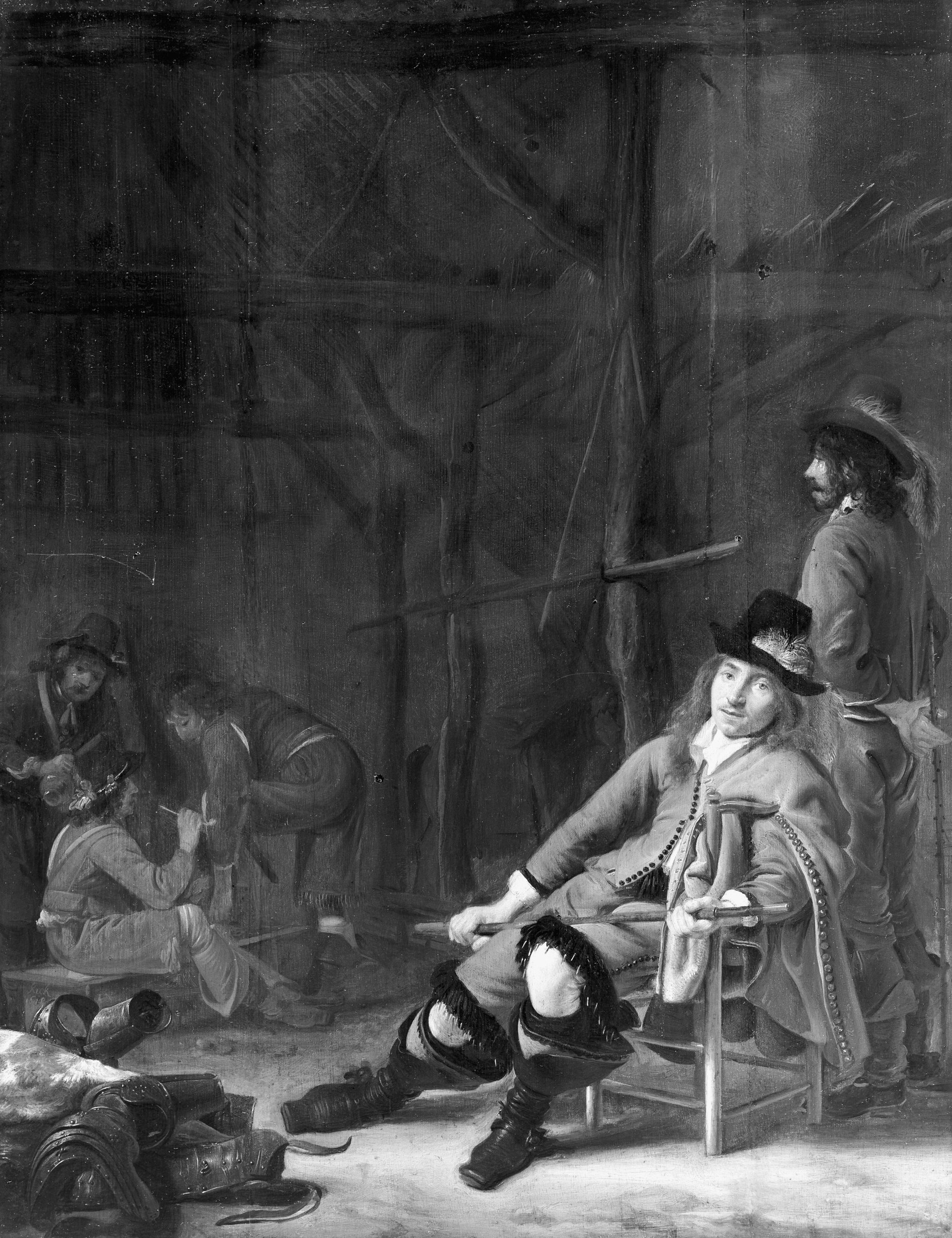 Resting soldiers in a stable by Simon Kick