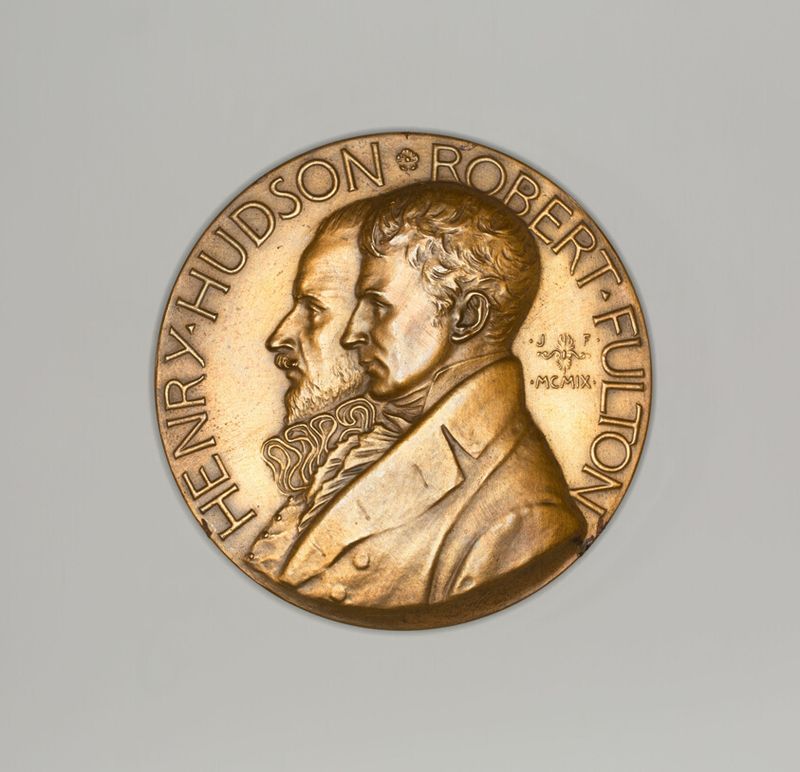 Medal Depicting Henry Hudson and Robert Fulton Celebration