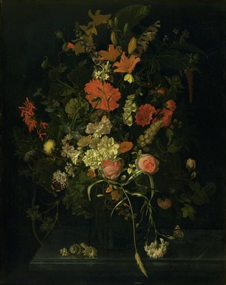 Bouquet of flowers in a glass vase