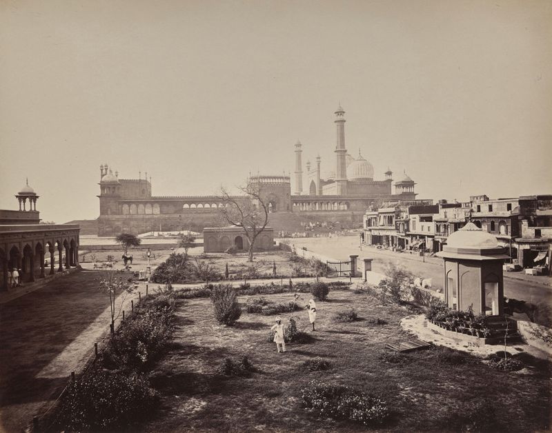 Delhi. View of North Side of the Jamma Musjid in Principal Mabonedau Place of Worship