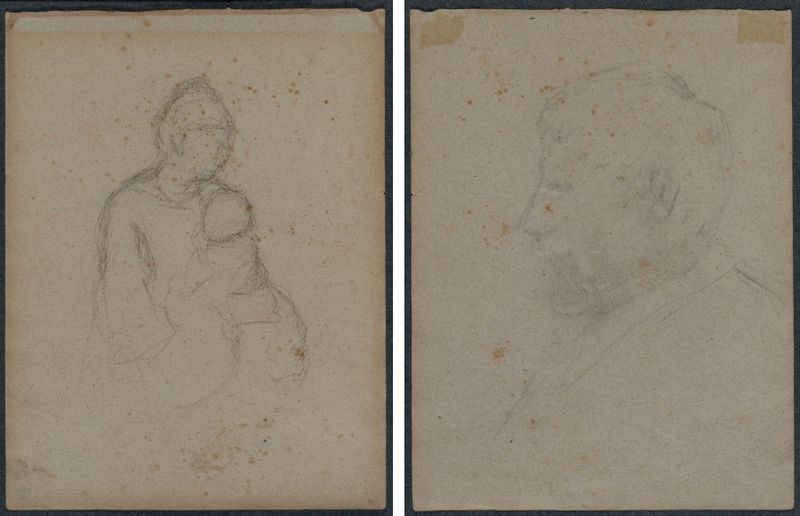 Mother and Child (recto); Profile Bust of a Man (verso)