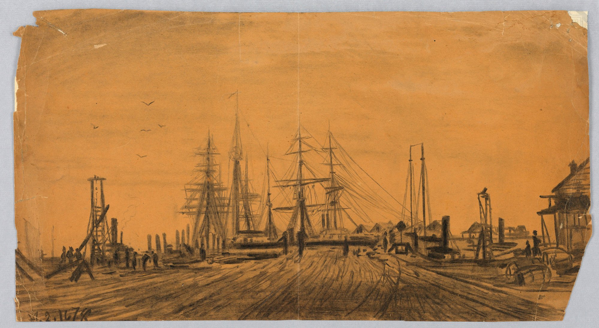 Shipyard and Pier by James Henry Moser