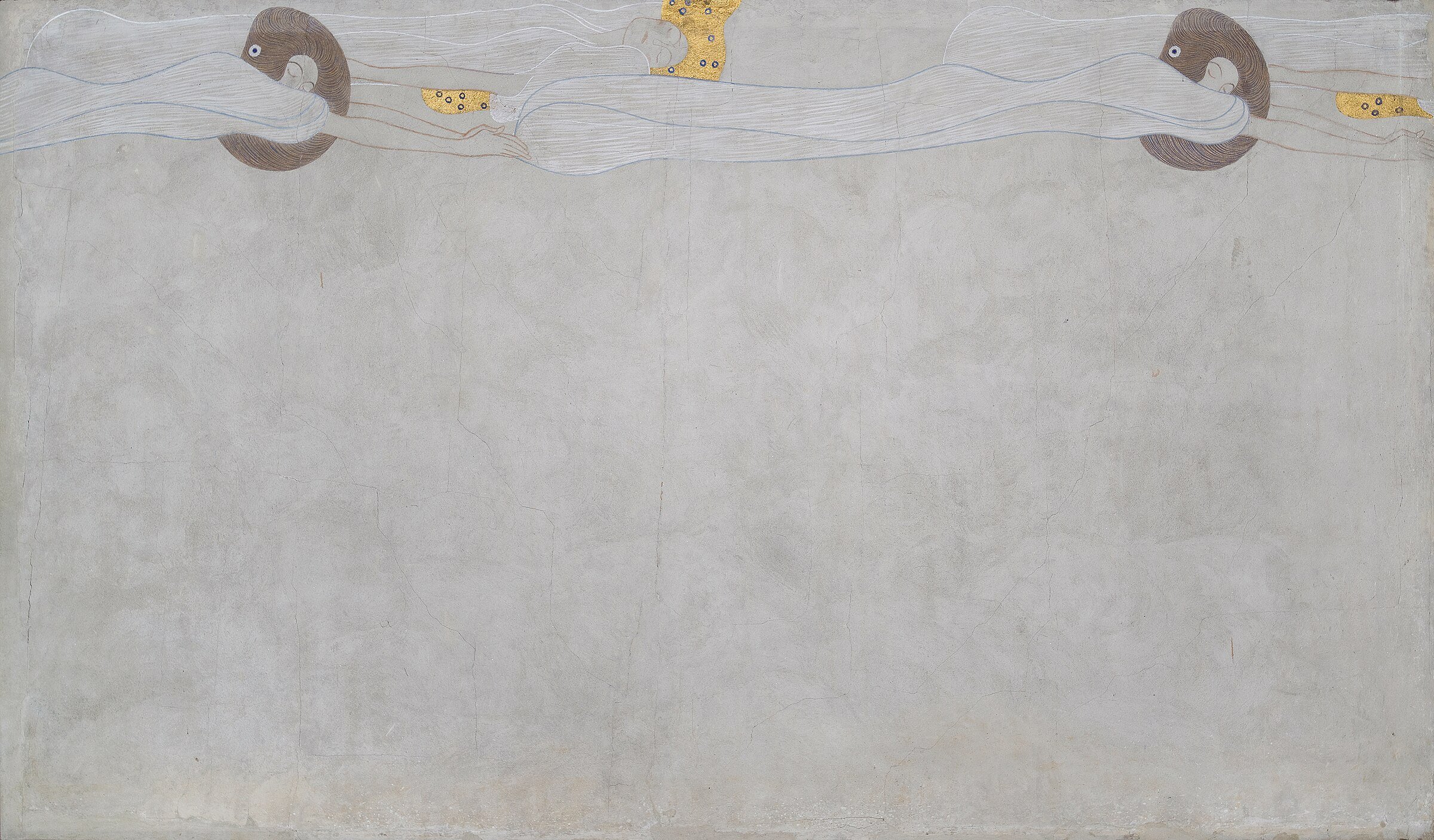 Beethoven Frieze (plate 4, left wall): Yearning for Happiness — Gustav Klimt