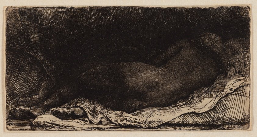 Reclining Female Nude by Rembrandt