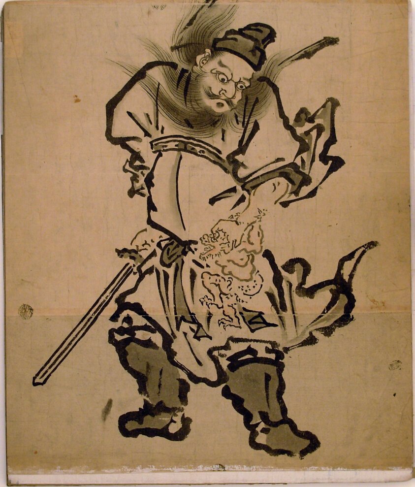 Shôki the Demon Queller, from an album of paintings of Shôki, Edo period (1615–1868) by Artist Unknown - The Mercat Cross, Aberdeen