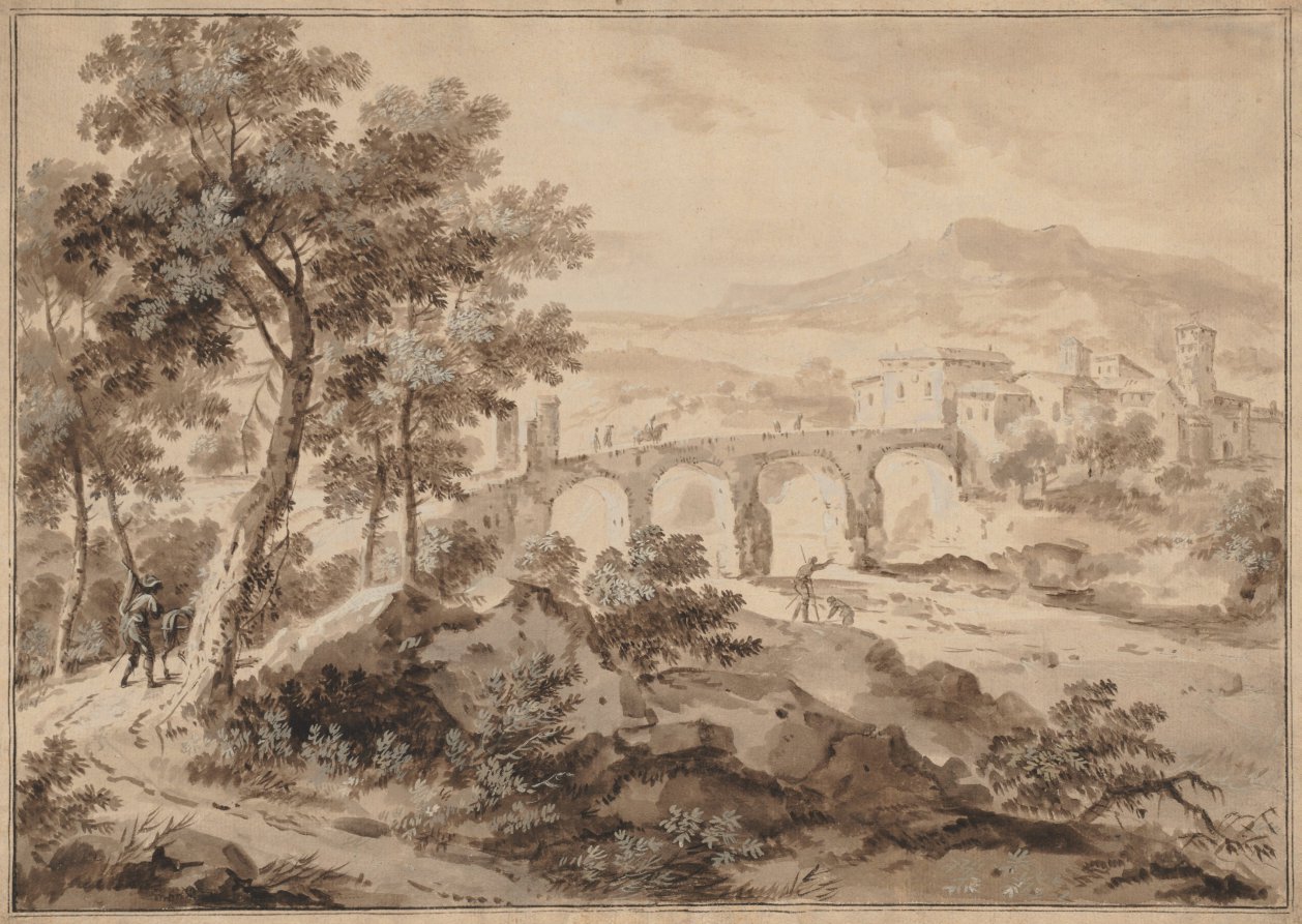 Landscape with Bridge by Marco Ricci