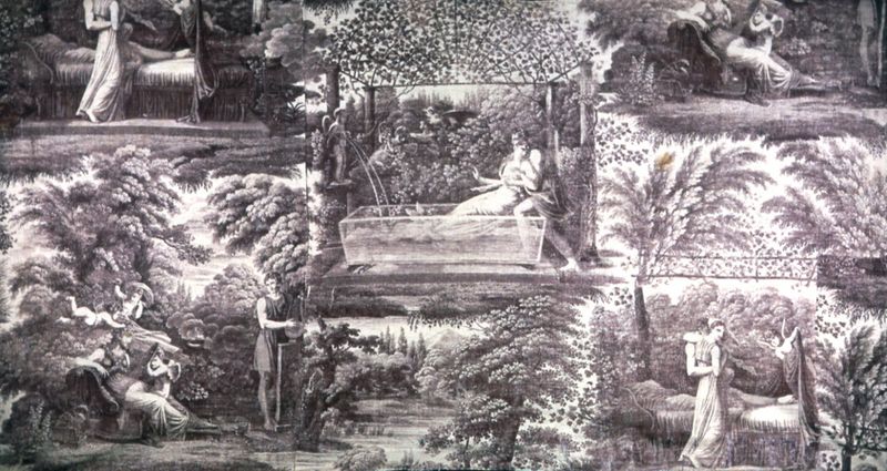 Le Bain d'Amour (Love Bath) (Furnishing Fabric)