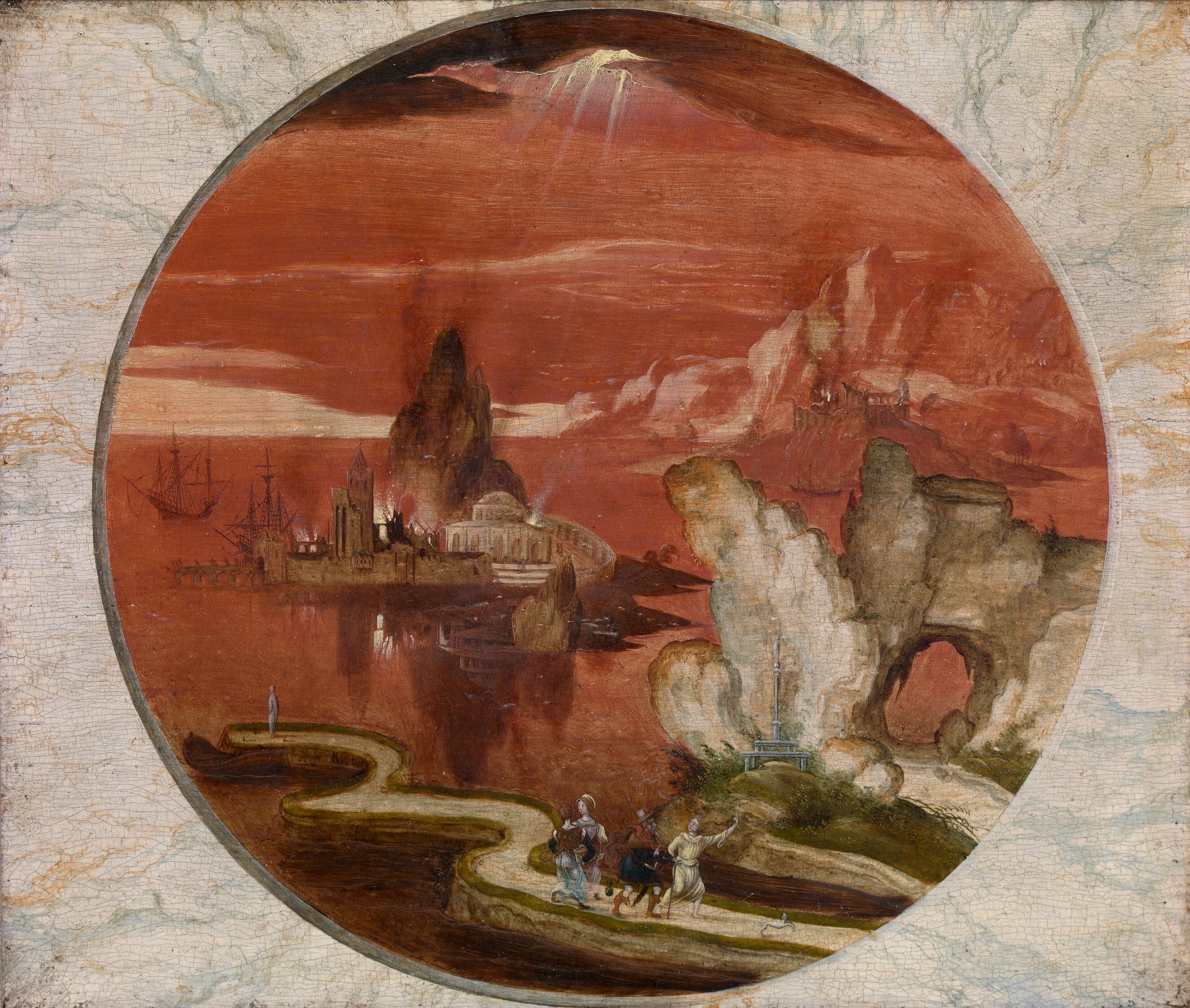 Sodoma and Gomora on fire by Joachim Patinir
