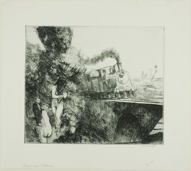 Train and Bathers