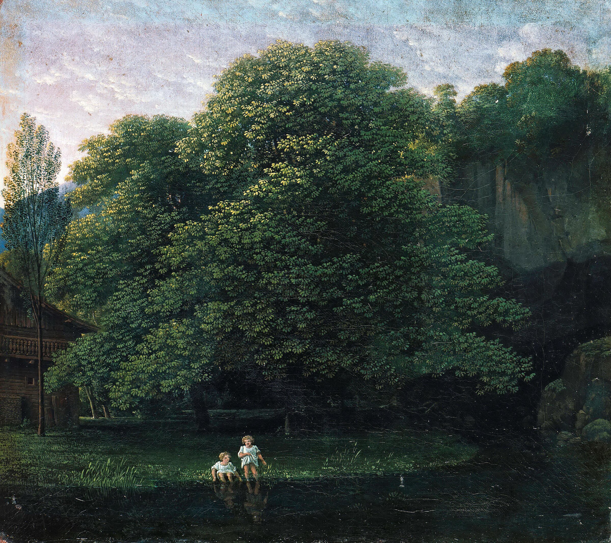 Landscape with two bathing children — 1812