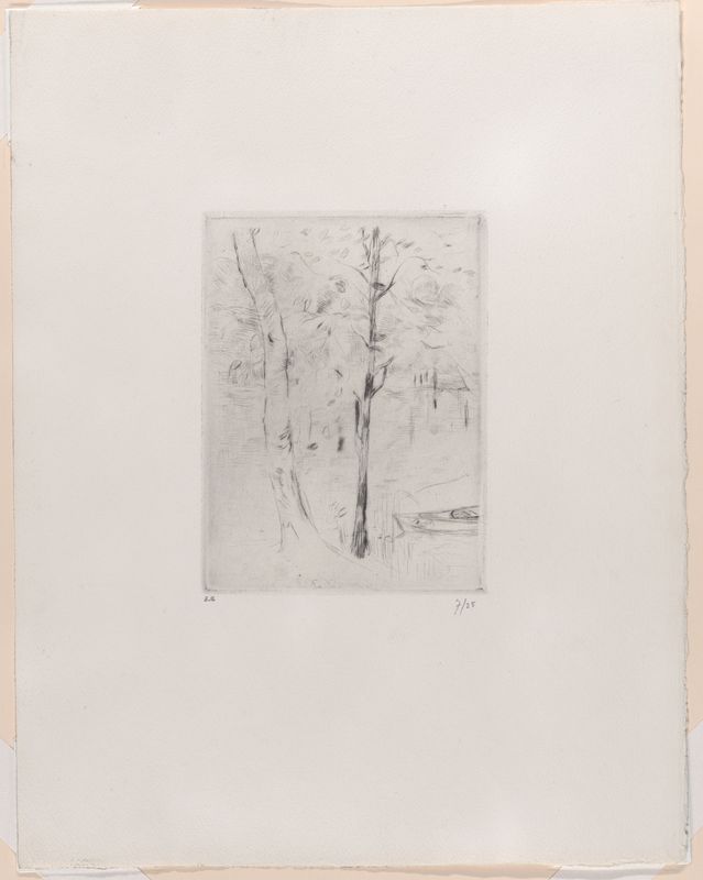Landscape (Tree-trunks near a River)