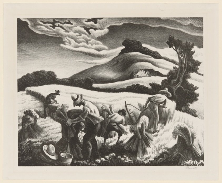 Cradling Wheat by Thomas Hart Benton