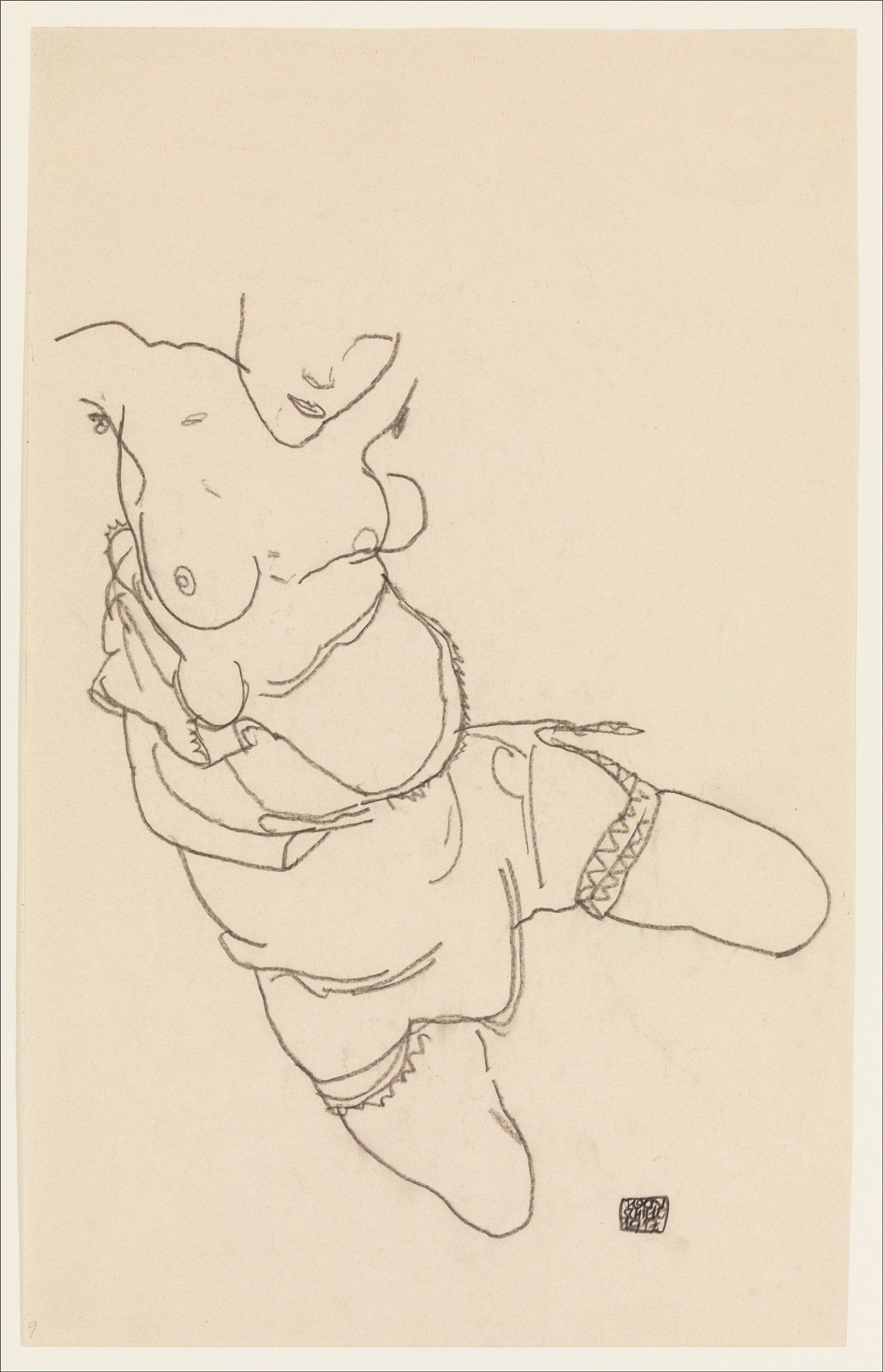 Semi-Dressed Model by Egon Schiele