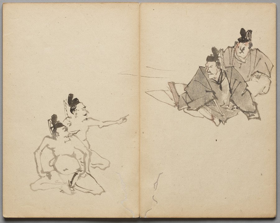 Courtiers from Sketch Album by Kawanabe Kyosai