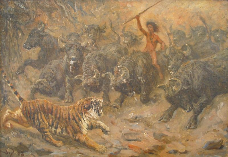 Scene from Kipling's The Jungle Book.