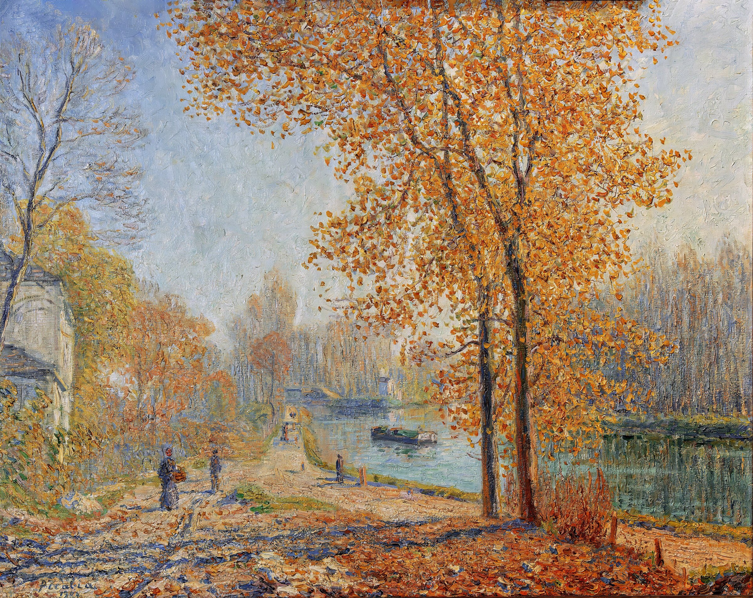 Les Bords du Loing ; effet d’automne le matin à Moret by Francis Picabia