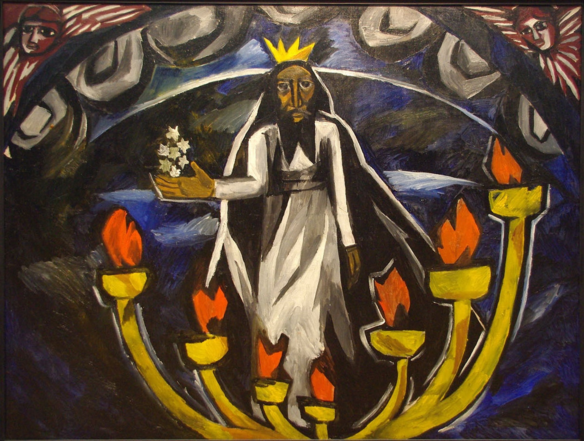 Elder with Seven Stars and Seven Candlesticks (Apocalypse) by Natalia Goncharova