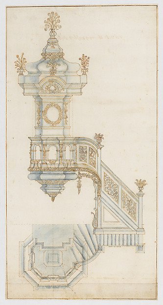 Design for a Pulpit by Augustin Pajou