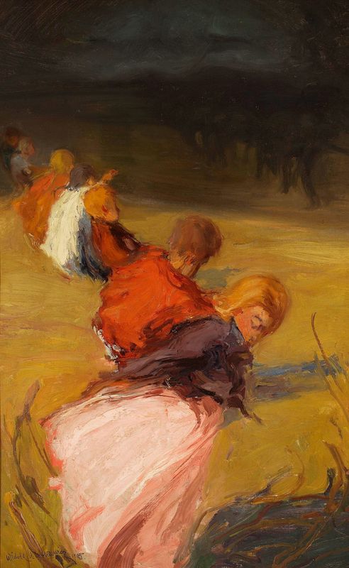 Children surprised by a storm – Procession of children