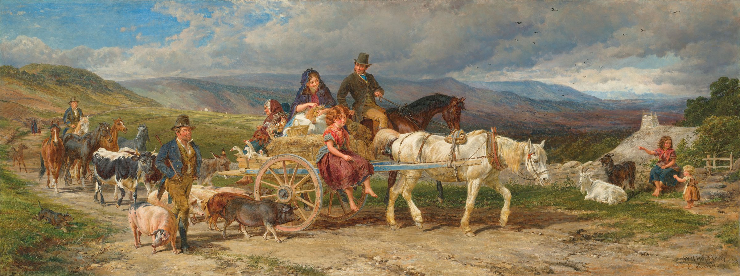 'When first I saw sweet Peggy': Irish peasants going to market by William Henry Hopkins