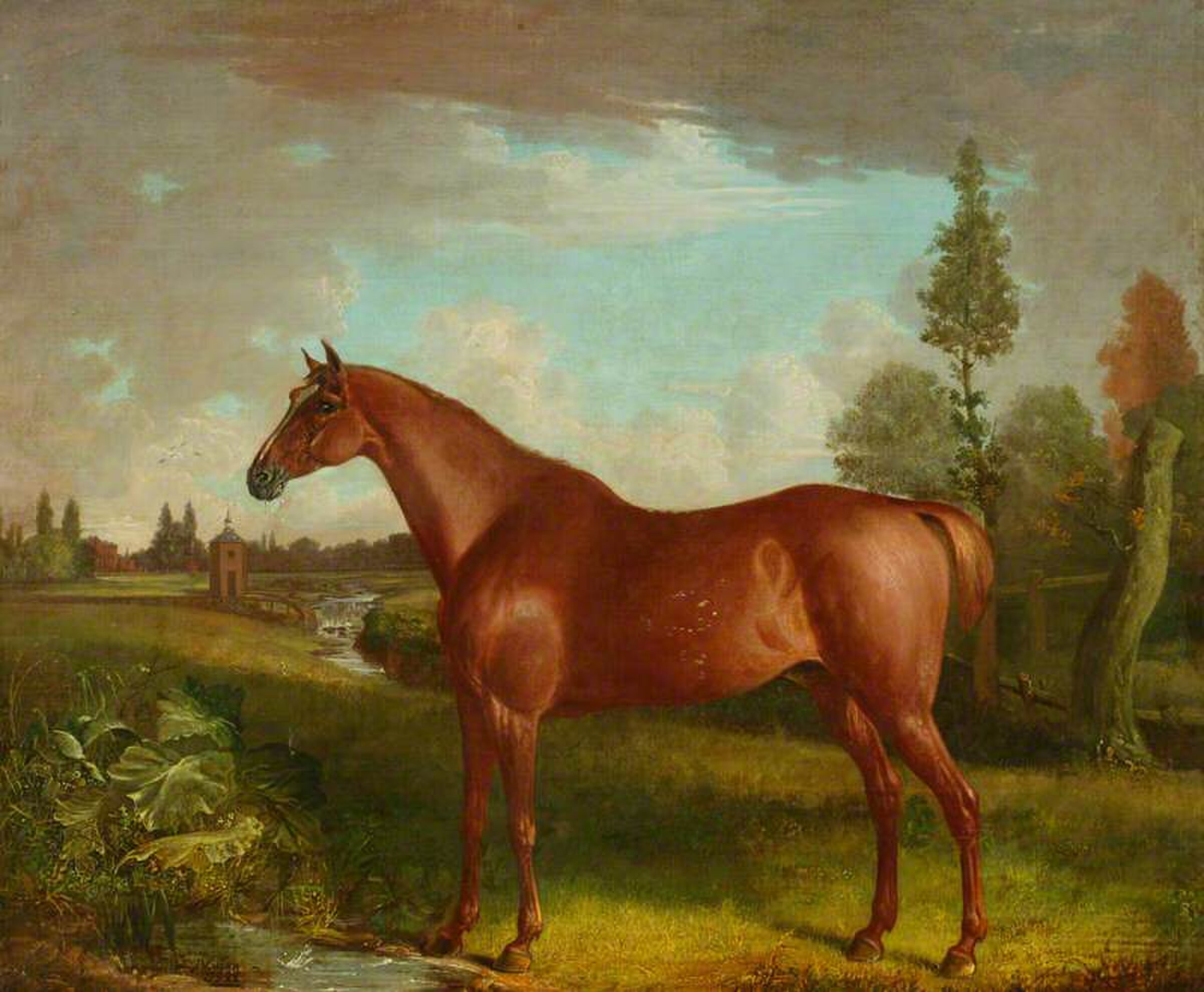 A Horse in Platt Fields, Manchester, with Platt Hall in the Distance by Alexander Wilson