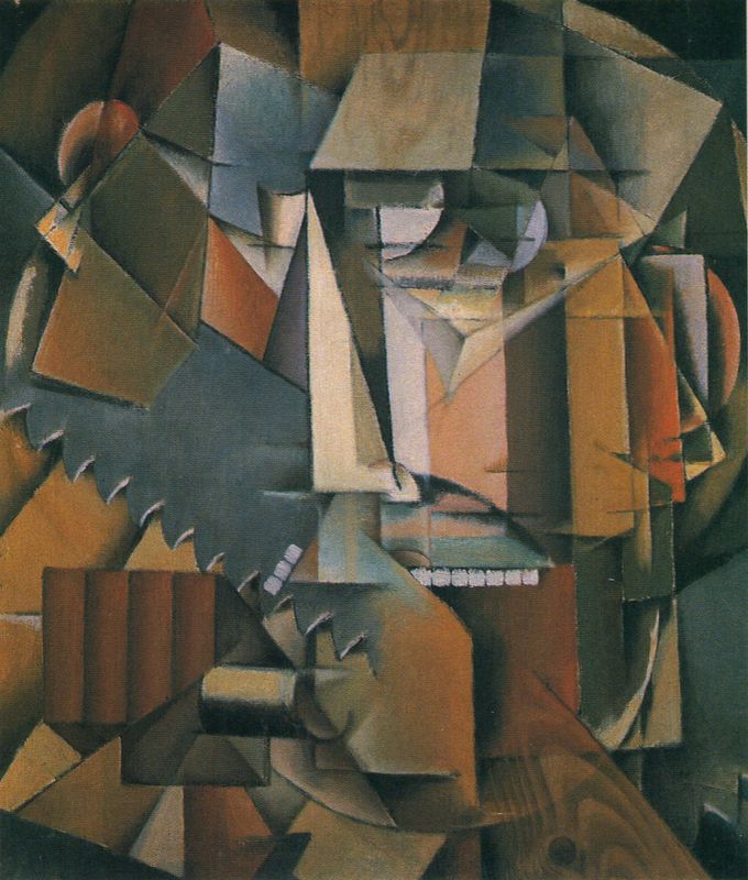 Non-Objective Composition (Self-portrait with saw)