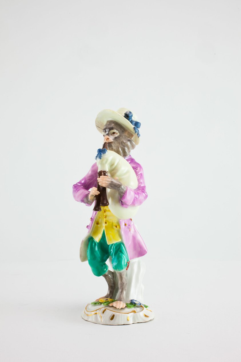 Bagpiper for the Monkey Band by Meissen Porcelain Manufactory